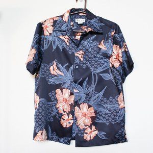 Vintage | Tori Richard | 1970's Hawaiian Shirt | Navy